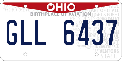 OH license plate GLL6437