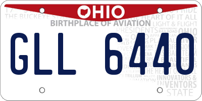 OH license plate GLL6440