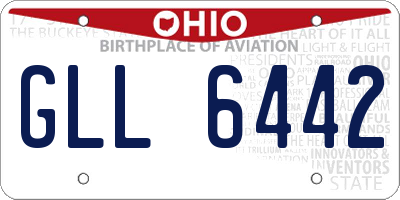 OH license plate GLL6442