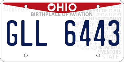 OH license plate GLL6443