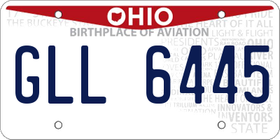 OH license plate GLL6445