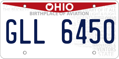OH license plate GLL6450