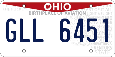 OH license plate GLL6451