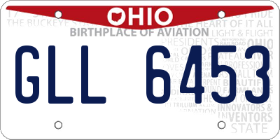 OH license plate GLL6453