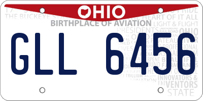 OH license plate GLL6456
