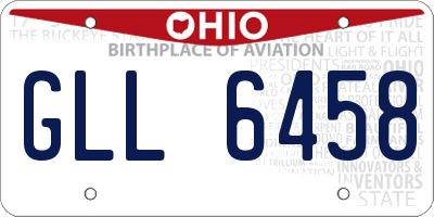 OH license plate GLL6458