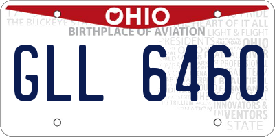 OH license plate GLL6460