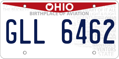 OH license plate GLL6462