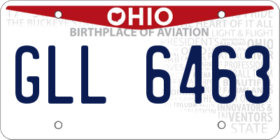 OH license plate GLL6463