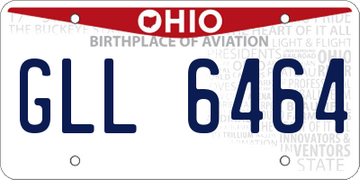 OH license plate GLL6464