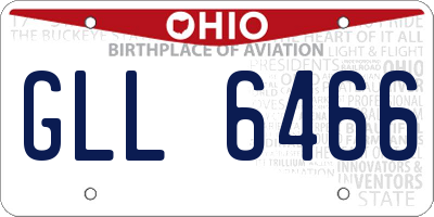 OH license plate GLL6466