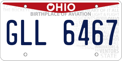 OH license plate GLL6467