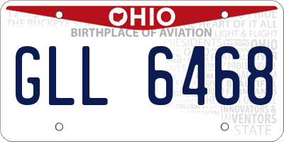 OH license plate GLL6468
