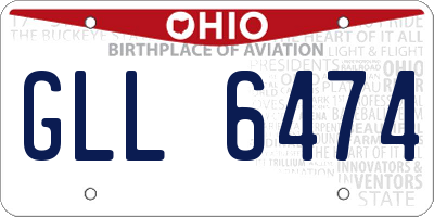 OH license plate GLL6474