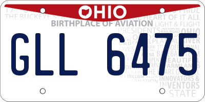 OH license plate GLL6475