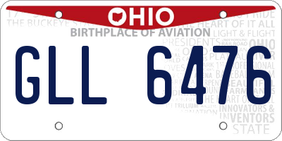 OH license plate GLL6476