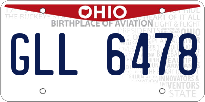 OH license plate GLL6478