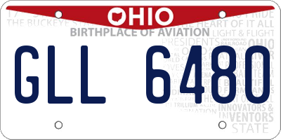 OH license plate GLL6480
