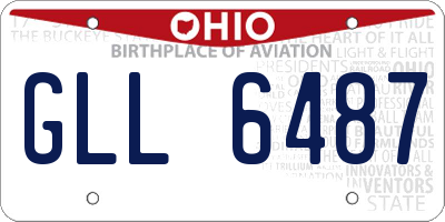 OH license plate GLL6487
