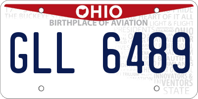 OH license plate GLL6489