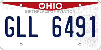 OH license plate GLL6491