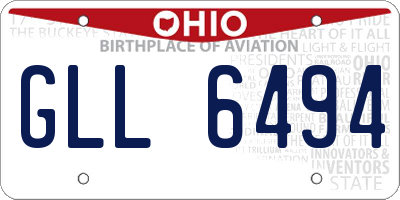 OH license plate GLL6494