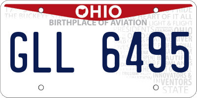 OH license plate GLL6495