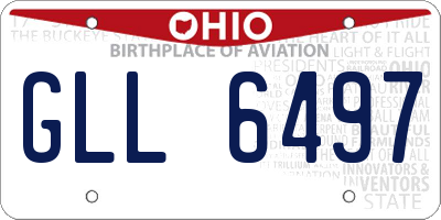 OH license plate GLL6497