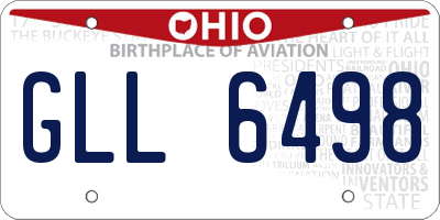 OH license plate GLL6498