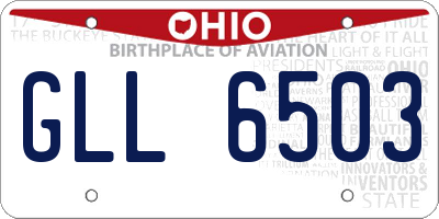 OH license plate GLL6503
