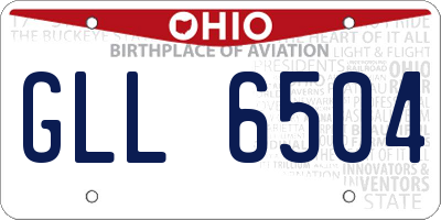OH license plate GLL6504