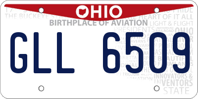 OH license plate GLL6509
