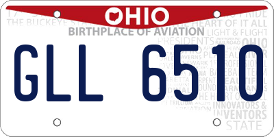 OH license plate GLL6510