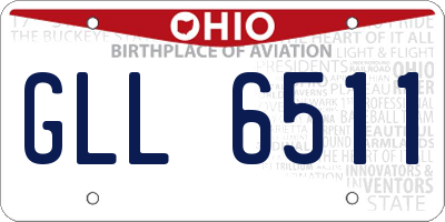 OH license plate GLL6511