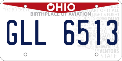 OH license plate GLL6513