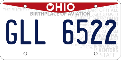 OH license plate GLL6522