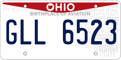 OH license plate GLL6523