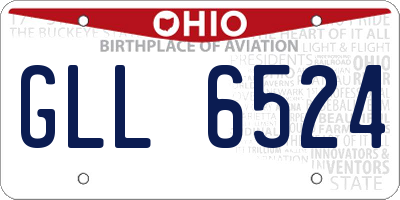 OH license plate GLL6524