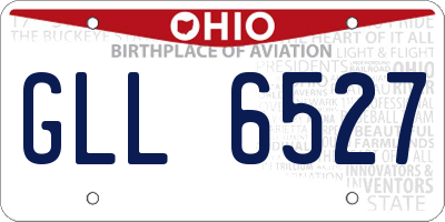 OH license plate GLL6527