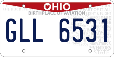OH license plate GLL6531