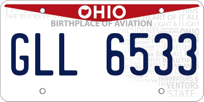 OH license plate GLL6533