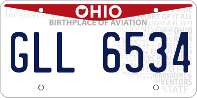 OH license plate GLL6534