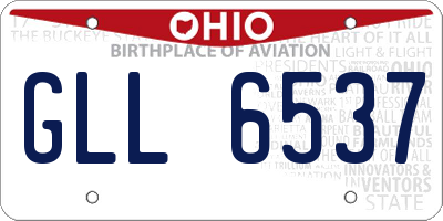 OH license plate GLL6537