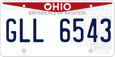 OH license plate GLL6543