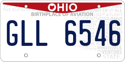 OH license plate GLL6546
