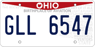 OH license plate GLL6547