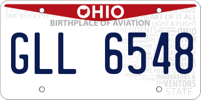 OH license plate GLL6548
