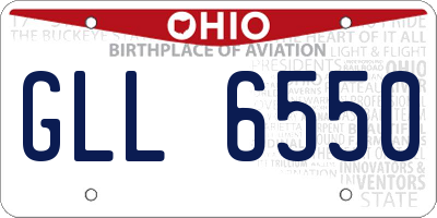 OH license plate GLL6550