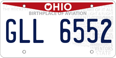 OH license plate GLL6552