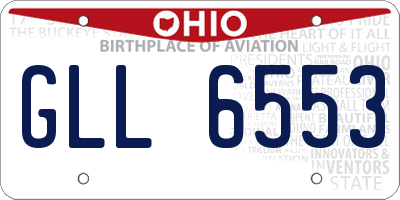 OH license plate GLL6553